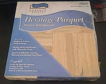 Hevea 6-Finger Parquet Flooring Tiles NOS