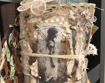 OOAK Handmade Shabby Grunge Mixed Media Art junk journal "Flower Fairy"