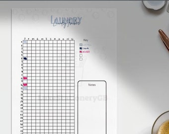 Digital Washing Tracker - A4 Effortless Laundry Tracker - Simplify Your Washing Routine - Household Organizer