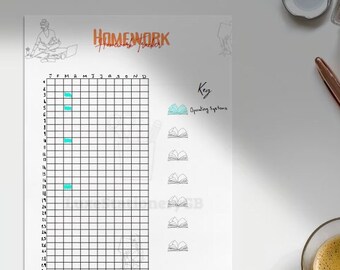 Homework Tracker - A5 Structured Success Homework Planner - Grid Tracking Edition University Planner