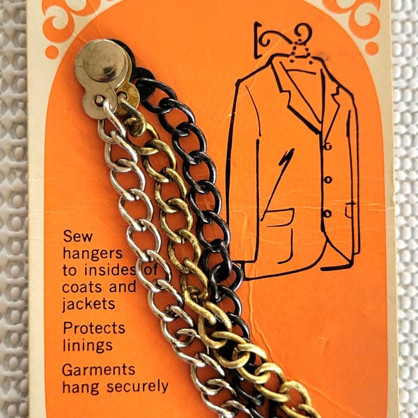 Vintage Sewing Notion Coat Hangers Dritz Chain Hangers Coat Hook Loops Original Package Vintage Marketing