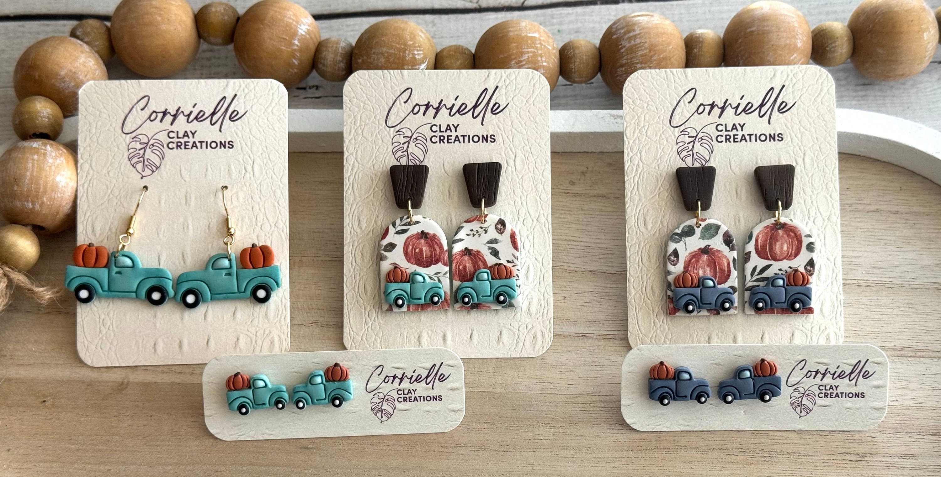 Fidget Collection pumpkins Statement textured Earrings Small rust teal  mustard Clay Jewelry Gold Clay Beads arch interactive