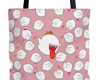 Tote Bag Why so Shy Haloween,ghost,for school,purse,reusable grocery bag,fall, winte,witch,witchy,mario,pink,90's,boo,gothic,anime,kawaii