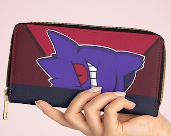 Pokemon Gengar Zipper Kawaii Wallet Anime Goth Gothic Cute Halloween Horror Spooky Scary Fun Graphic Modern Cool Trendy Monogram Fall Winter