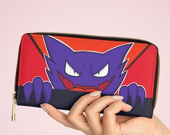 Pokemon Haunter Zipper Kawaii Wallet Anime Goth Gothic Cute Halloween Horror Spooky Scary Fun Graphic Modern Cool Trend Monogram Fall Winter