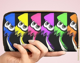 Splatoon 3 Kawaii Zipper Wallet Anime Goth Gothic Cute Shiver Frye Minimalist Colorful Fun Graphic Modern Cool Trendy Monogram Fall Winter
