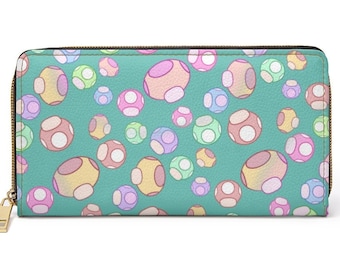 Mario Mushroom Zipper Kawaii Wallet Anime Goth Gothic Cute Halloween Horror Spooky Scary Fun Graphic Modern Cool Trendy Monogram Fall Winter