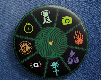 Legend Zelda Tears Kingdom custom Pin button wheel power ability Nintendo switch ultrahand ascend totk game anime subtle merch badge pinback