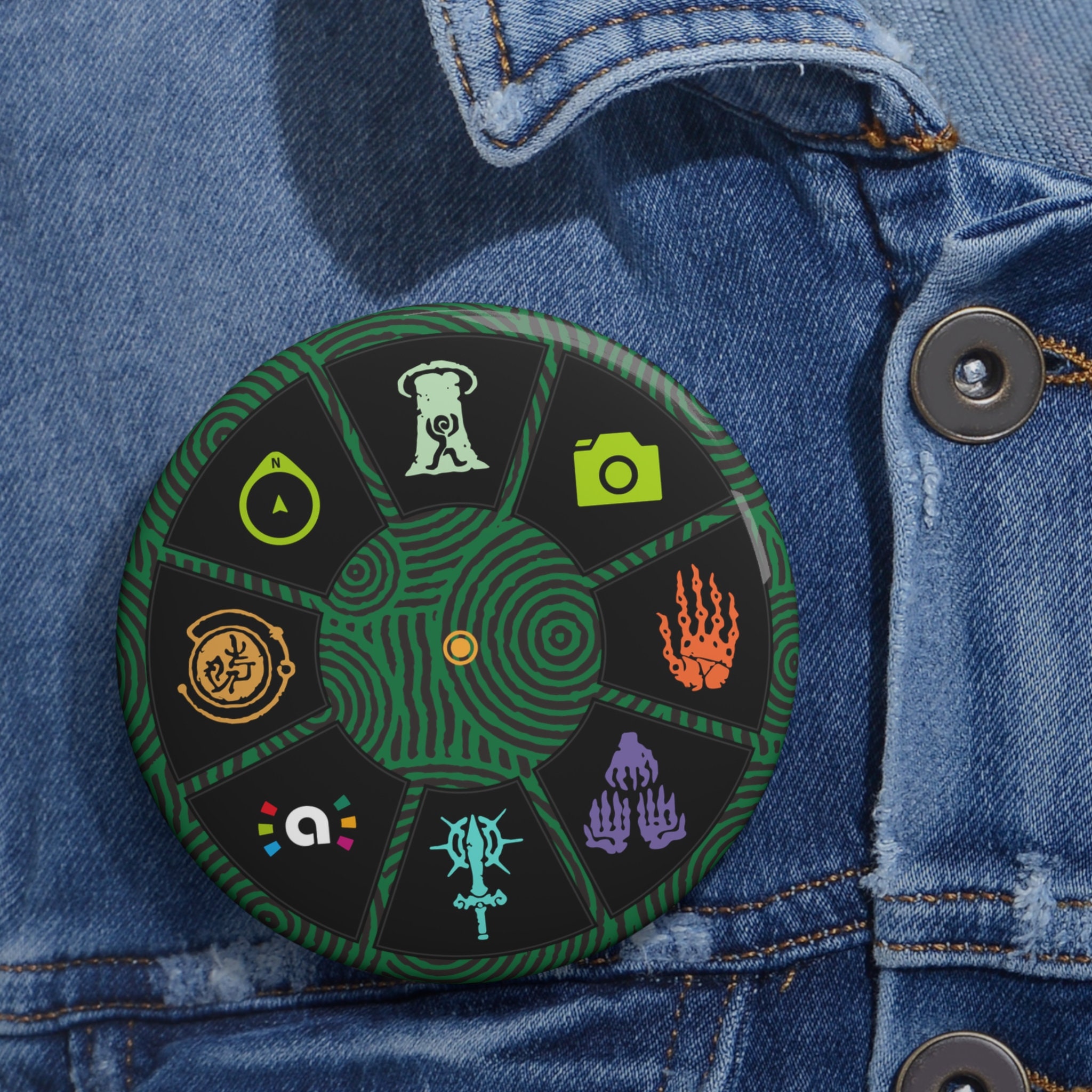 Legend Zelda Tears Kingdom Custom Pin Button Wheel Power Ability ...