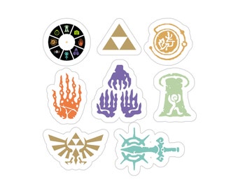 Legend Zelda Tears kingdom sticker sheet vinyl decal link ganondorf korok bumper zonai anime merch game nerd otaku kawaii cute totk nintendo
