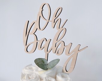 Oh Baby Torten-Topper – Goldener Kuchenstecker Für Baby Shower & Geburtsparty