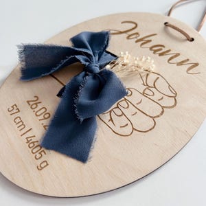 Geburtsband Geburtsschild Holz Geschenke zur Geburt Babybändchen Baby Taufe personalisiert