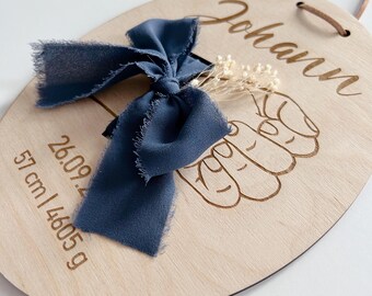 Cinta de nacimiento Señal de nacimiento Regalos de madera para nacimiento Cinta para bebé Bautismo de bebé Personalizado