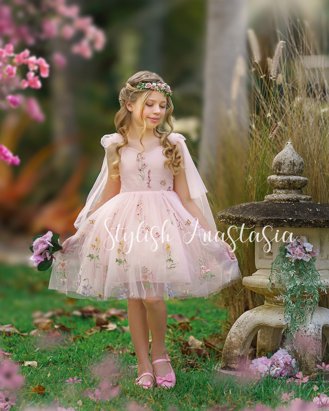 Sage Green Flower Girl Dress Tutu Flower Style Party Dress, Enchanted
