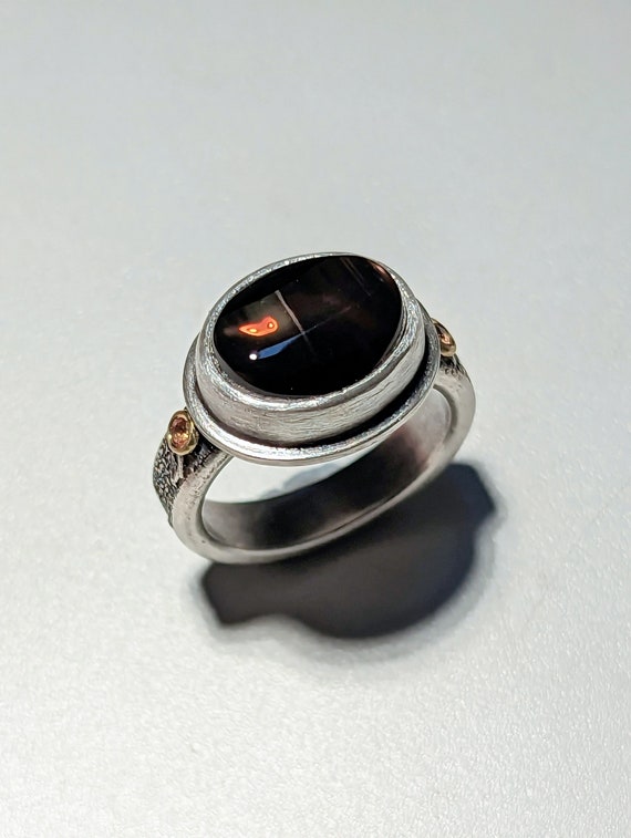 Fire obsidian ring sale