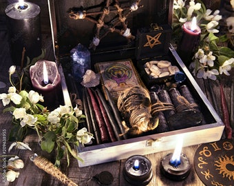 Enchanted Mystery Witch Craft parcel  Kit - Perfect for Beginner Witches with a Surprising Box Array of Supplies.