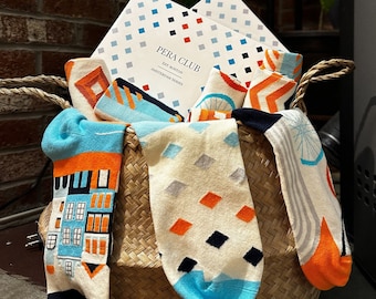 Zestaw prezentowy skarpetek bawełnianych Amsterdam, City Vibes, 6 par