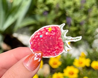 Raspberry Sticker, Cute Watercolor Raspberry Decal, Glossy Decorative ...