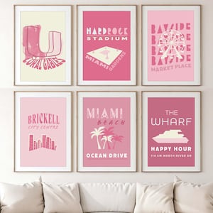 Miami Prints | projekty plakatów na wózki barowe dla University of Miami | Różowe plakaty | @margchristo