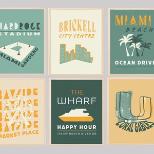Miami Posters | Set of 6 | Trendy poster perfect for wall decor
