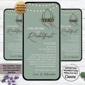 Invitation to the topping-out ceremony green light chain topping-out crown | digital eCard to send via WhatsApp | topping-out ceremony invitation topping-out wreath | lifting ceremony