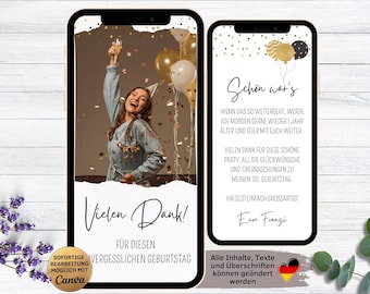 eCard thank you for birthday | youth dedication | communion | confirmation | school enrollment | thank you card white confetti gold balloons