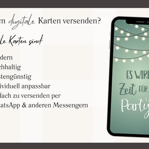 eCARD Geburtstags Party Einladung grün Cocktails für 20. 30. 40. 50. 60. animierte WhatsApp Geburtstagseinladung mit Foto Bild 3