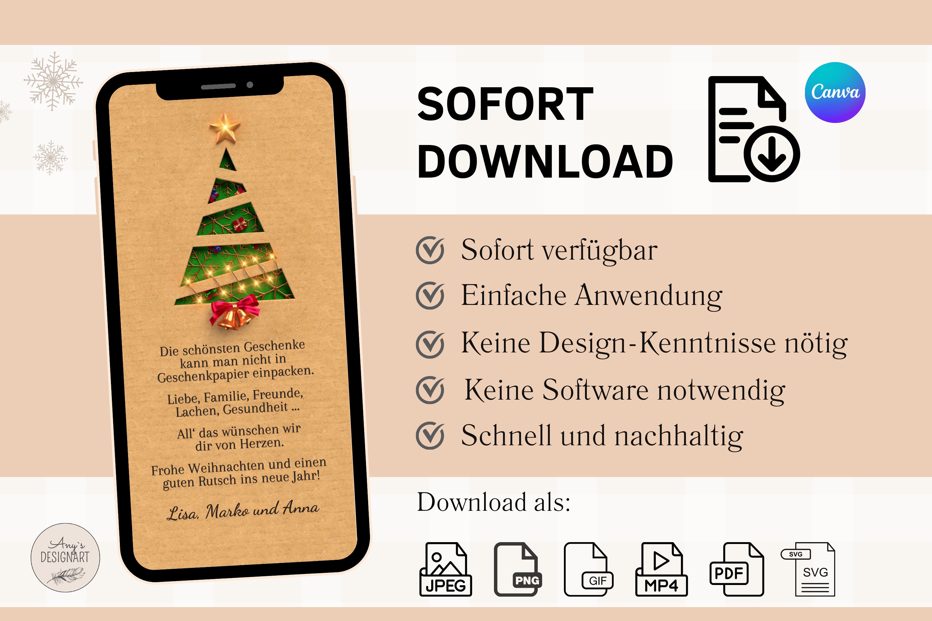Digitale Weihnachtsgruß Karte Tannenbaum eCard Weihnachtsgrüße zum 