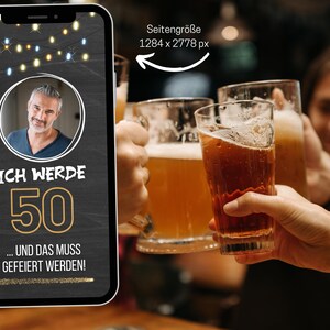 Digital Beer Party Invitation | Funny WhatsApp Birthday Invitation | Youth is over, but the beer's still there | Men's 30th, 40th, 50th Birthday image 4
