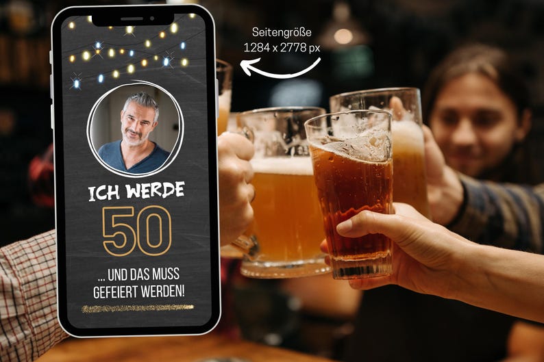 Digital Beer Party Invitation | Funny WhatsApp Birthday Invitation | Youth is over, but the beer's still there | Men's 30th, 40th, 50th Birthday image 4