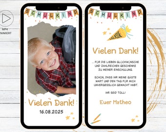 eCard thanksgiving enrollment | 1st day of school | School Introduction | Thank you enrollment party | digital thank you card for whatsapp