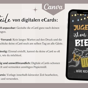 Digital Beer Party Invitation | Funny WhatsApp Birthday Invitation | Youth is over, but the beer's still there | Men's 30th, 40th, 50th Birthday image 3