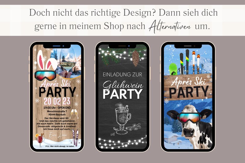 eCARD Winter Party Birthday Invitation for 18th, 20th, 30th, 40th, 50th, 60th | Animated Digital WhatsApp Birthday Invitation Winter Blue White image 10