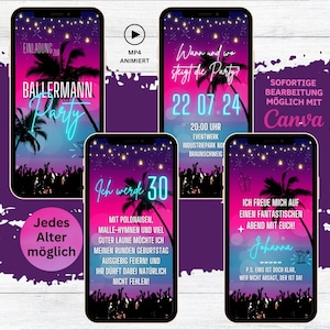 eCard Ballermann Mottoparty Einladung | digitale Whatsapp Sommer Party Einladungen | Ballermann Party Geburtstagseinladung | Malle Party