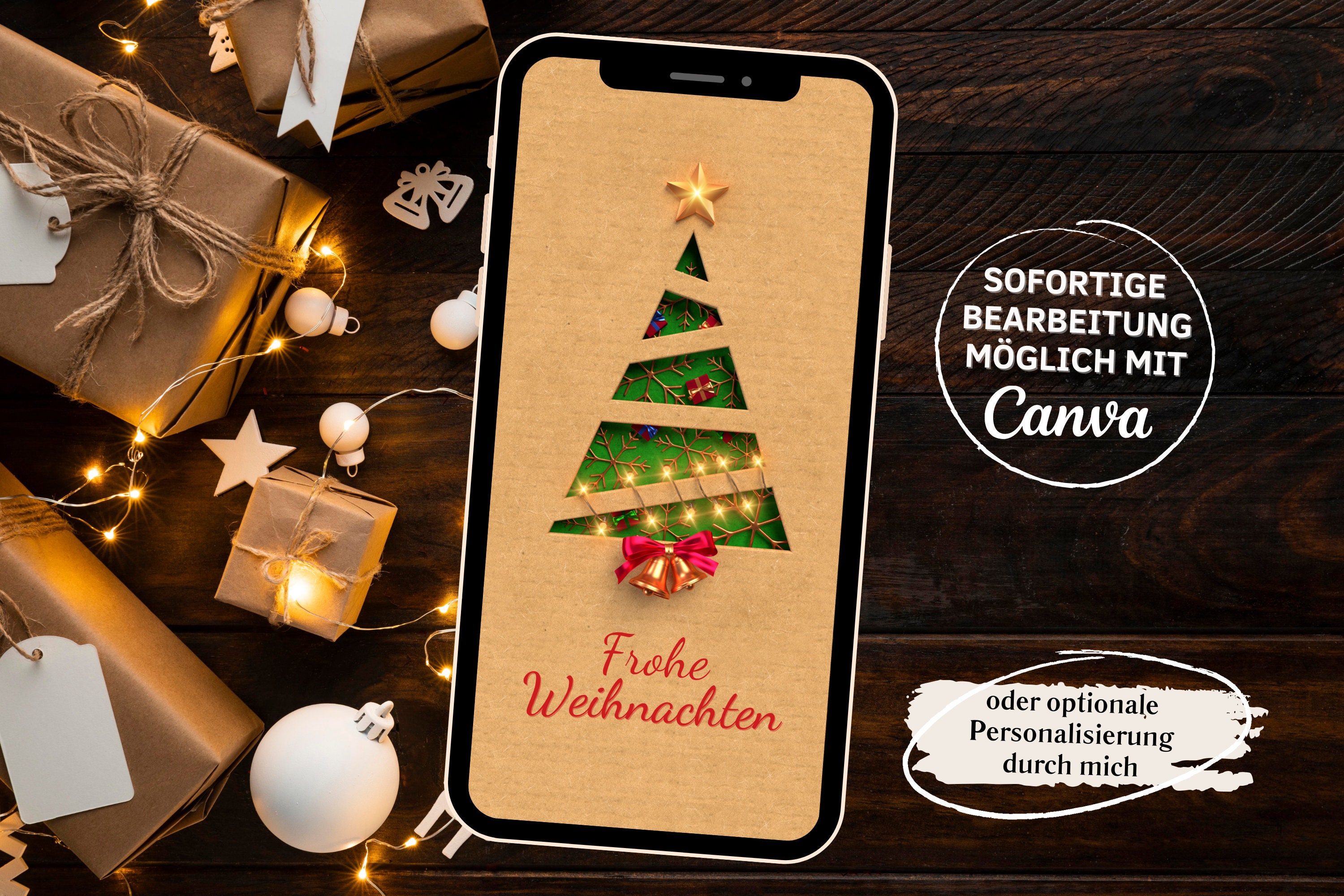 Digitale Weihnachtsgruß Karte Tannenbaum eCard Weihnachtsgrüße zum 