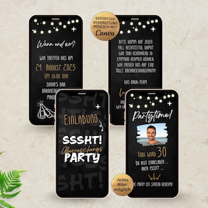 Invitation to a surprise beer and cocktail party | Psst surprise WhatsApp birthday invitation with photo | Surprise party | Birthday