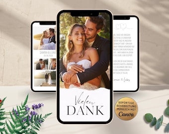 Thank you card for a wedding, minimalist digital thank you card | animated thank you card for a wedding anniversary | thank you card for a wedding ceremony for WhatsApp 5 photos