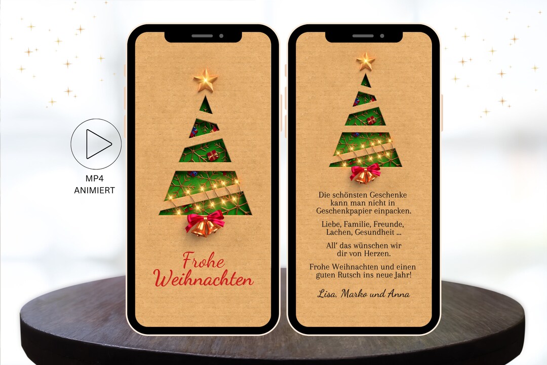 Digitale Weihnachtsgruß Karte Tannenbaum eCard Weihnachtsgrüße zum 