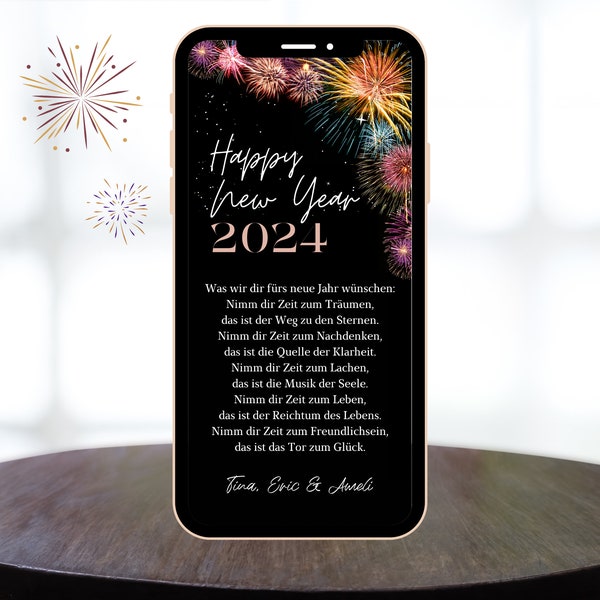 feux d'artifice numériques de voeux du Nouvel An | eCard Réveillon du Nouvel An Souhaits du Nouvel An | WhatsApp saluant le nouvel an | Carte du Nouvel An | Carte de nouvel an