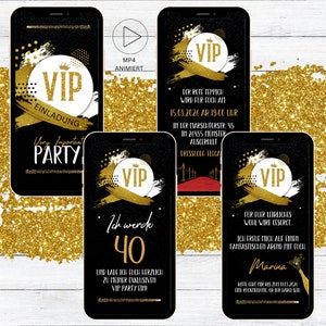 VIP Birthday Party Invitation | eCARD Hollywood Birthday Invitation | VIP Pass Invitation Card | Movie stars themed party card