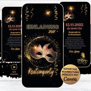 Costume Party Invitation | Birthday Motto Party Carnival for 18th, 20th, 30th, 40th, 50th, 60th Birthday Personalizable Birthday Invitation