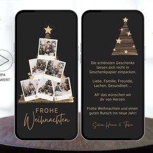 Carte de vœux de Noël numérique Arbre de Noël avec photos | eCard de vœux de Noël à envoyer via WhatsApp | Joyeux Noël Arbre de Noël Polaroid