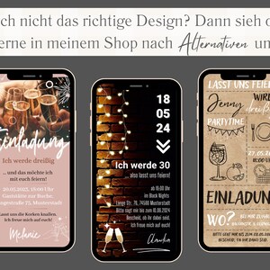 Digitale eCard Geburtstagseinladung Motiv Cocktails schwarz weiß zum Versenden per Whatsapp Bild 10