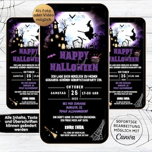 eCARD Halloween Party Invitation | Digital WhatsApp Halloween Invitation | Animated Birthday Invitation Halloween Party | Happy Halloween