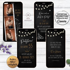 Tarjeta electrónica Invitación a fiesta de cumpleaños Tablero de tiras fotográficas Cóctel Cerveza | invitación de cumpleaños animada de WhatsApp con fotos | tarjeta de invitación