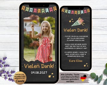 eCard thank you for starting school | 1st day of school | School introduction | Thank you for the school enrollment ceremony | digital thank you card for WhatsApp | Thank you