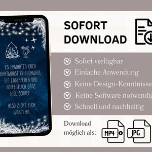 eCARD Winter Party Birthday Invitation for 18th, 20th, 30th, 40th, 50th, 60th | Animated Digital WhatsApp Birthday Invitation Winter Blue White image 5