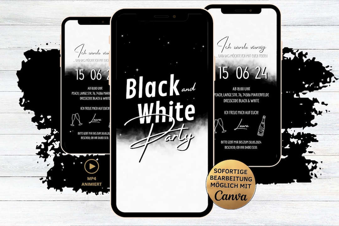 Party Motto Black And White