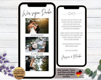 eCard thank you wedding white minimalist | animated digital thank you card wedding anniversary | thank you card wedding WhatsApp three photos