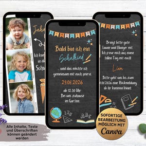 Tableau de bande photo d'introduction à l'école d'invitation numérique | Inscription scolaire WhatsApp Ecard | Écolier 2025 | hier et aujourd'hui | Cérémonie d'inscription à l'école